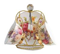 HUAMu Euro style Coupe & Soucoupe Ensemble Art OS Chine Céramique Thé Café Coupe pour Accueil Cuisine Mariage,Fleurs, 2 Ensembles