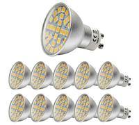 HUAMu GU10 ampoule LED 5W, remplacement d'ampoule halogène 50W, 29 x 5050 LED SMD, blanc chaud 3000K, 500LM, ampoules projecteurs à angle de faisceau 120°, AC 220-240V, paquet de 10
