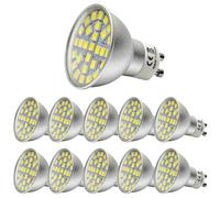 HUAMu GU10 ampoule LED 5W, remplacement d'ampoule halogène 50W, 29 x 5050 LED SMD, blanc froid 6000K, 500LM, ampoules projecteurs à angle de faisceau 120°, AC 220-240V, paquet de 10