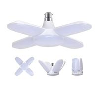 HUAMu Lampe LED à baïonnette B22 60 W, lumière du jour 6500 K, 600 lm, lampe d'atelier déformable avec 4 panneaux réglables, plafonnier LED, pour garage, cave, entrepôt, grenier, salle de sport