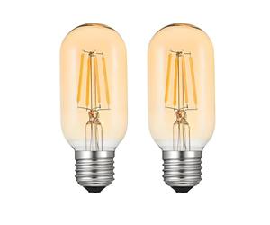 HUAMu Lampes Ampoule a Filament Edison E27 LED 4W T45 Vintage Deco Retro Blanc Chaud avec Abat Jour de Verre de Revêtue Rétro, 40W Incandescent Remplacement, Lot de 2 de Enuotek