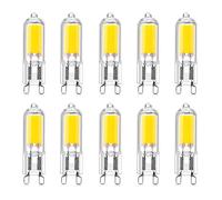 HUAMu LED G9 2W Ampoule LED COB 250LM, AC220-240V, Blanc froid 6000K, Lampe à économie d'énergie CRI80, Plein verre, Ampoule halogène équivalente 25W, Angle de diffusion de 360 °, 10 pièces