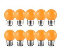 HUAMu Lot de 10 ampoules LED colorées E27, 2 W, culot à vis Edison, couleurs mélangées, 200 lm, AC 220 V-240 V, vacances, fête, Noël，Orange