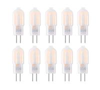 HUAMu Lot de 10 Ampoules LED G4 2W avec couvercle blanc laiteux, remplacement halogène 20W, 200lm, angle de faisceau 360°, AC/DC 12V, Non dimmable