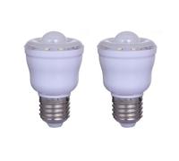 HUAMu Lot de 2 Ampoules à détecteur de mouvement PIR avec Culot E27,2W,Équivalent Incandescence 30W, Blanc Chaud 3000K, Veilleuse Automatique On/Off pour Couloir,Cour AC 220-240V,Non dimmable