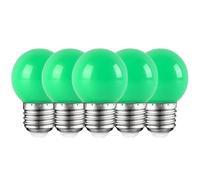 HUAMu Lot de 5 ampoules E27 couleur LED 2,5 W Ampoule verte 200 lm équivalent aux halogènes 20 W Lampe de décoration CA 220 V-240 V