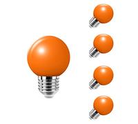 HUAMu Lot de 5 ampoules LED E27 2,5 W Orange 200 lm équivalentes aux halogènes 20 W Lampe de décoration AC220 V-240 V