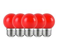 HUAMu Lot de 5 ampoules LED E27 2,5 W Rouge 200 lm équivalent à halogène 20 W Lampe de décoration AC220 V-240 V