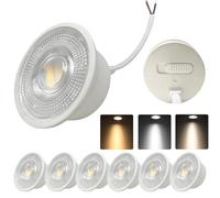 HUAMu module LED 5W ø50x23mm 3CCT Blanc chaud Blanc naturel Blanc froid, 45°Remplace Lampe GU10 MR16 pour luminaires encastrés Spots de plafond Spots encastrés Plafonniers, Non-Dimmable,Lot de 6