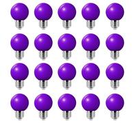 HUAMu Paquet de 20 Ampoule LED de couleur 2W E27 à vis Ampoule violette pour Mariage Halloween Fête De Noël Bar Ambiance Ambiance Décor