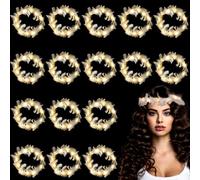 HuaMuDM 16 pièces LED Fleur Guirlande Cheveux,LED Plumes Guirlande Cheveux,Cadeaux Créatifs, Halloween,Noël, Nouvel an,Fête,Carnaval,Décoration de Mariage