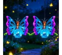 HuaMuDM 2 Pièces Papillon Décoratif Lampe Solaire,Étanche,Jardin,Terrasse