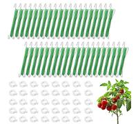 HuaMuDM Crochet Tomate Jardin,40 pièces Crochets pour tomates | 80 Boucles pour Plantes &15m Corde,Clips cintreuse Plantes,Support Tomate,Crochets Support pour tomates avec Ficelle
