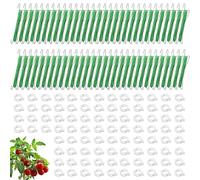 HuaMuDM Crochet Tomate Jardin,60 pièces Crochets pour tomates | 120 Boucles pour Plantes &15m Corde,Clips cintreuse Plantes,Support Tomate,Crochets Support pour tomates avec Ficelle