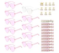 HuaMuDM Lunettes en Forme de Coeur Bracelets Team Bride, Lunettes Soleil Coeur Sans Monture, Lunettes Coeur Décoratives, Lunettes Forme Coeur, Drôle Lunettes Soleil Fête en Forme, Cœur Lunettes (D)