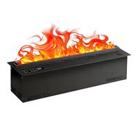 HuanEssentric Foyer électrique Encastré Flamme Réaliste,Foyer Intérieur Ultra Mince Effet Flamme 3D,Feu électrique Intelligent Télécommandé,Cheminée à Vapeur pour Maison,Bureau,Hôtel 150cm