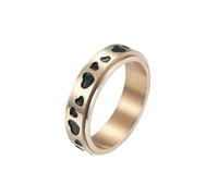 HUANGBONIG 2 anneaux rotatifs en acier inoxydable en forme de cœur pour soulager l'anxiété et le stress, 11#, Métal