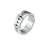 HUANGBONIG 2 pièces - Acier titane comme petite personnalité design ornement pour la vieille bague en forme de lettre, 7#, Métal