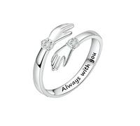 HUANGBONIG 2 pièces : femme, Europe et Amérique, personnalité simple, amour créatif, câlin, ouverture de bague réglable, Métal