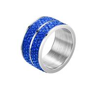 HUANGBONIG 2 pièces - Les hommes européens et américains sont simples et exquis. Six rangées d'acier titane sont pleines de bagues en diamant, No.7