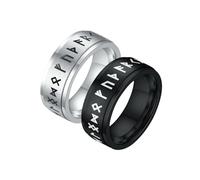 HUANGBONIG 2 pièces - Symbole européen et américain en acier inoxydable pour homme pouvant être transformé en bague exquise, US size No.7, Métal