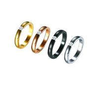 HUANGBONIG 2 pièces - Version coréenne de titane micro-incrusté de zircones pour homme et femme, US size No.7, Métal