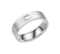 HUANGBONIG 2 pièces - Version coréenne du tempérament simple amour exquis bague en titane, No. 8, Métal