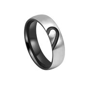 HUANGBONIG Bague de couple en forme d'amour en titane et diamant de personnalité européenne et américaine, 11(th)