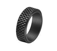 HUANGBONIG Bague de personnalité rotative rétro en acier titane pour homme, No. 7