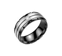 HUANGBONIG Bague en acier titane et zircon incrusté de zircones pour les amoureux européens et américains, 13(th)