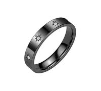HUANGBONIG Bague en acier titane incrusté de diamants huit étoiles pour femme européenne et américaine, No.6, Métal