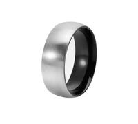 HUANGBONIG Bague intérieure bombée simple en acier titane brossé mat bicolore, 10(th)