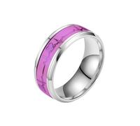 HUANGBONIG Bague lumineuse pour couples, No.7, Métal