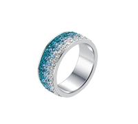 HUANGBONIG Bague pour femme européenne et américaine simple dégradé multicolore mélange de diamants, No.8