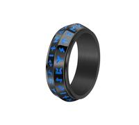 HUANGBONIG Bague rétro biseautée rune en titane bague lumineuse rotative pour homme personnalisée, 10(th)
