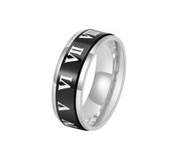 HUANGBONIG Bague rotative numérique en titane tendance pour étudiants en littérature, 12(th)