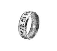 HUANGBONIG Bague rune rétro en acier inoxydable simple et créatif pour homme, 13(th)