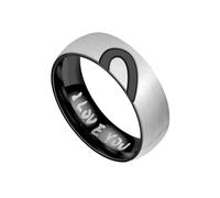 HUANGBONIG Bague simple en titane et diamant en forme d'amour pour femme européenne et américaine, No.8