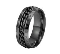 HUANGBONIG Bague tendance avec personnages européens et américains rotatifs pour homme et femme, 13(th)