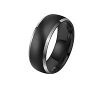 HUANGBONIG Bague tendance en acier tungstène personnalisée brillante bague simple rétro créative, No. 6