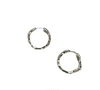 HUANGBONIG Boucles d'oreilles en argent pur avec texture vague - Boucles d'oreilles coréennes simples mates - E0667