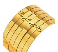 HUANGBONIG Bracelet en acier inoxydable avec lettre lisse et ouverture créative., Métal