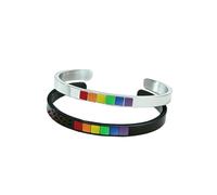 HUANGBONIG Bracelet en acier inoxydable de couleur titane avec colle goutte à goutte et ouverture en forme de C, Métal