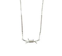 HUANGBONIG Collier à ressort simple en argent pur pour femme -D1742