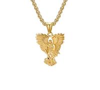 HUANGBONIG Collier archange sacré en acier titane pour homme Minorité littéraire rétro, Métal