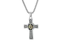 HUANGBONIG Collier avec croix celtique en acier inoxydable pour homme et femme. Bijoux simples., Métal