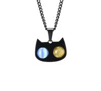 HUANGBONIG Collier avec opale en titane - Éventail littéraire, Métal