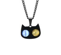 HUANGBONIG Collier avec opale en titane - Éventail littéraire, Métal