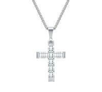 HUANGBONIG Collier avec pendentif en forme de croix carrée en acier inoxydable pour homme européen et américain, Métal