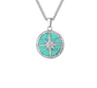 HUANGBONIG Collier avec pendentif œil de tigre huit étoiles en acier inoxydable pour homme, Métal